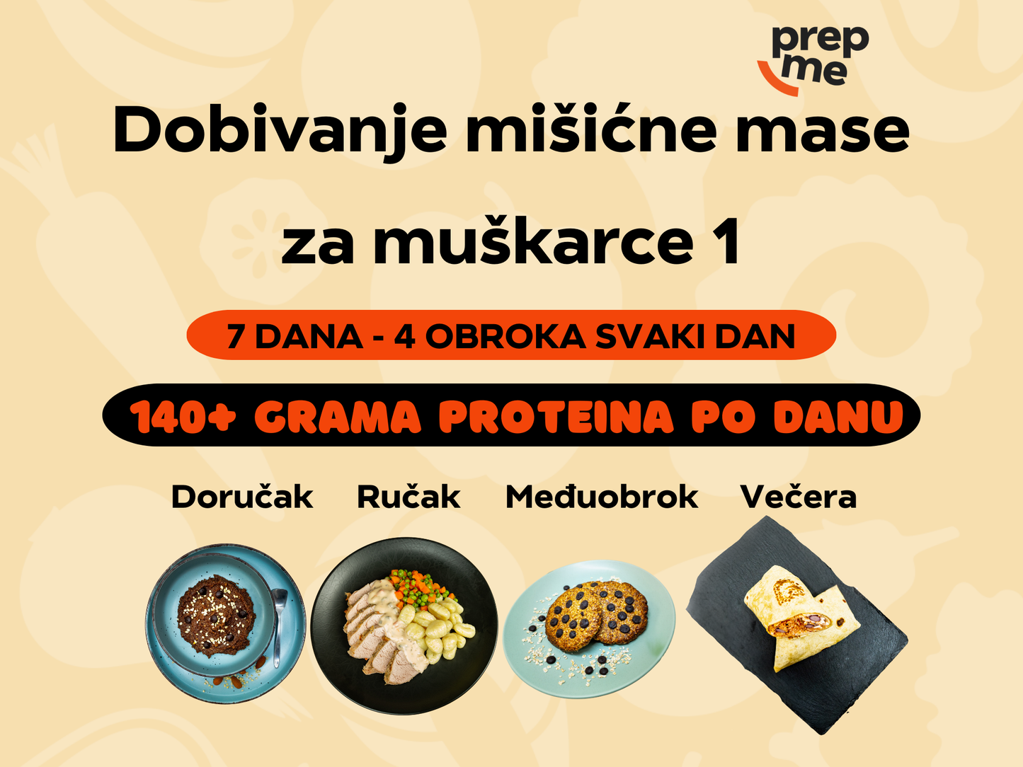 Dobivanje mišićne mase za muškarce 1 - paket