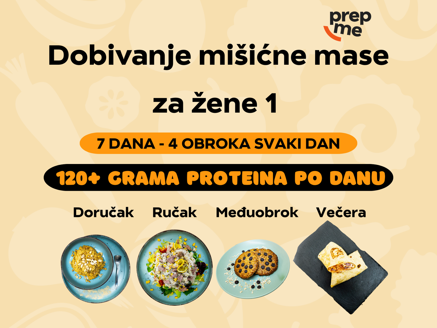 Dobivanje mišićne mase za žene 1 - paket