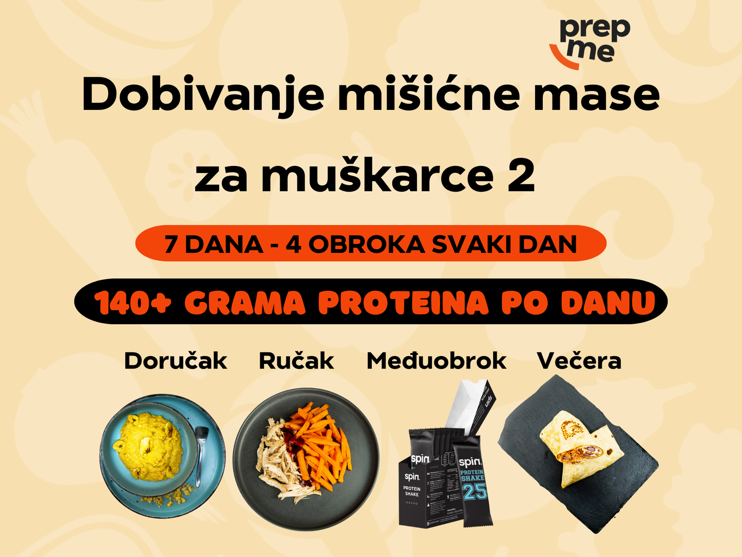 Dobivanje mišićne mase za muškarce 2 - paket